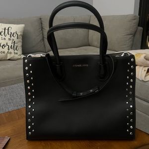 Michael Kors Tote - Black Mercer Stud and Grommet
